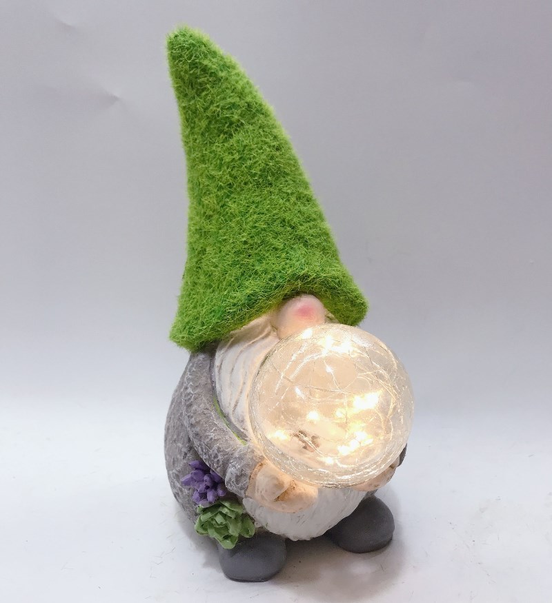 Moss Garden Gnome wil Solar Light