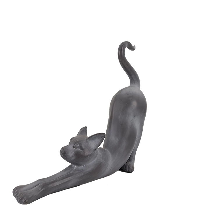 زخرفة الحيوان الراتنج الحديثة تمتد تمثال القط