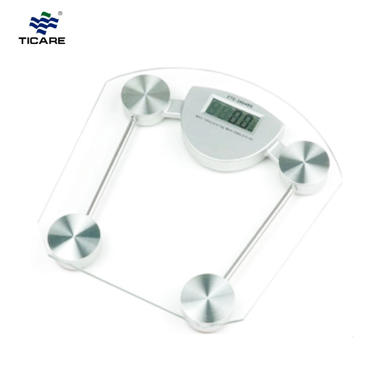 مقياس وزن شخصي للحمام من الزجاج الشفاف 150 كجم مقياس إلكتروني لدهون الجسم