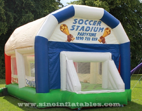 ملعب كرة قدم قابل للنفخ للأطفال بحجم 14 × 6 متر مع سقف لممارسة الرياضة