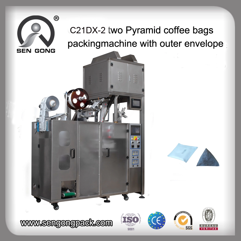 تحديث C21DX-2 يدمج آلة تعبئة أكياس الشاي الأسود الهرمية