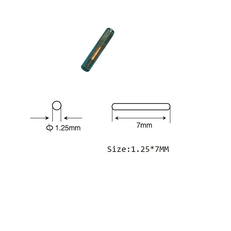 7 × 1.25 مم 134.2 كيلو هرتز EM4305 RFID علامات الزجاج الدقيقة للحيوان