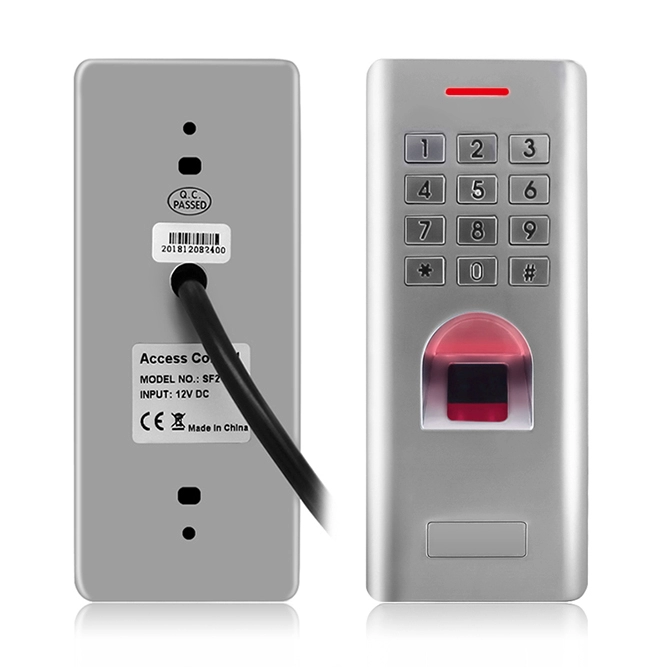 لوحة مفاتيح للتحكم في الوصول ببصمة الإصبع مع واجهة Wiegand 26-44bit تدعم 2000 مستخدم لبطاقة RFID بسرعة 125 كيلو هرتز