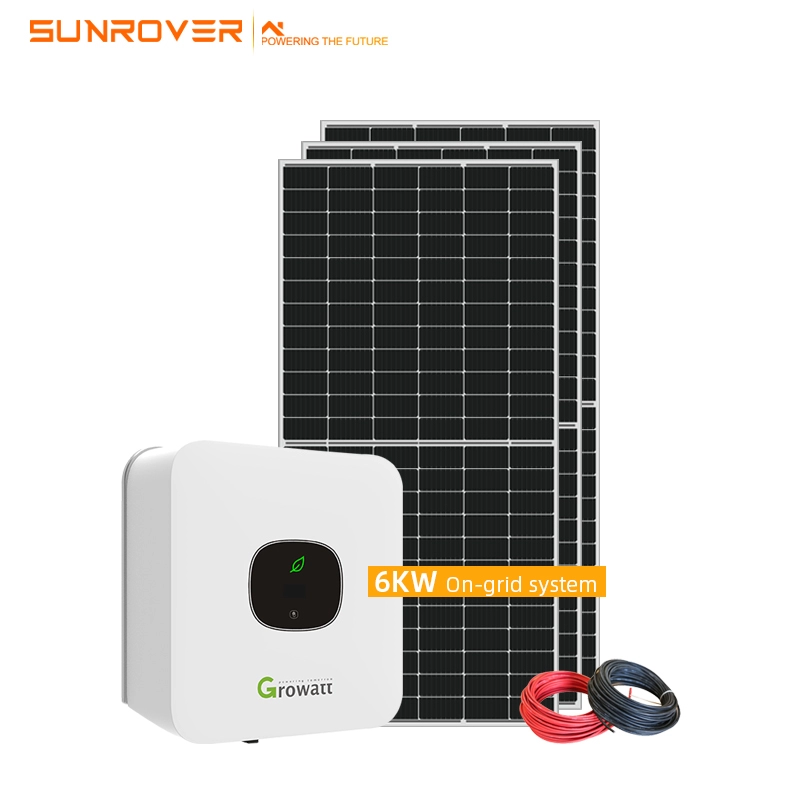 سعر المصنع 6KW نظام لوحة الطاقة الشمسية على الشبكة للمنزل