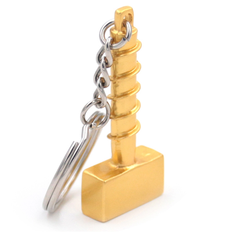 سلسلة مفاتيح مطرقة ذهبية ثلاثية الأبعاد بسعر المصنع حسب الطلب