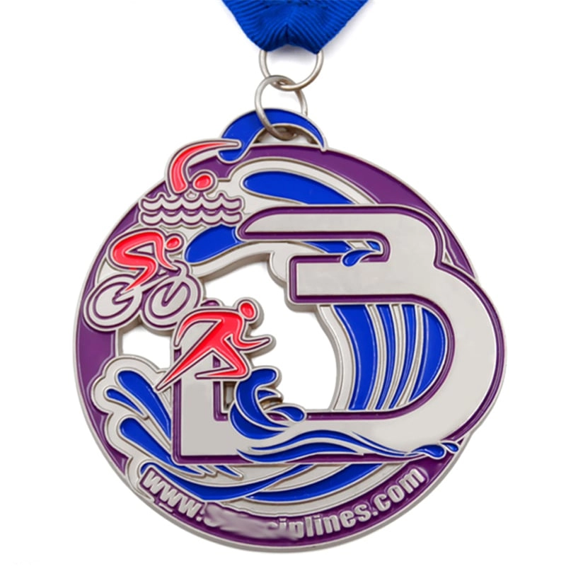 ميدالية الترياتلون لدراجة السباحة والجري المخصصة من المصنع