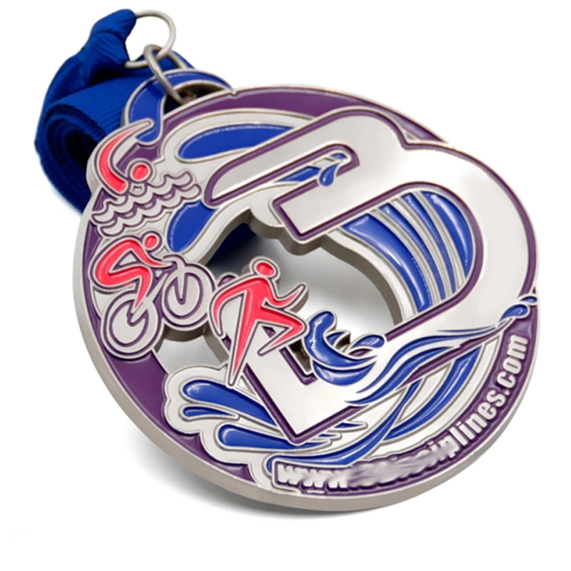 ميدالية الترياتلون لدراجة السباحة والجري المخصصة من المصنع