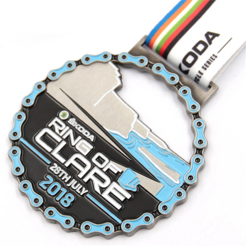 ميداليات ركوب الدراجات ذات الحلقات المعدنية من المصنع حسب الطلب